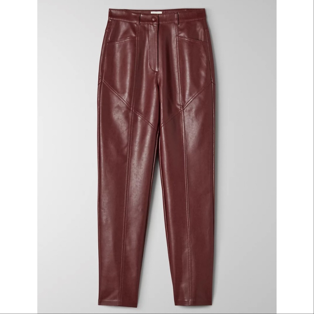 Artizia Wilfred Rebel Brown Vegan Leather Pants